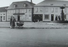 The building seen from the square, old photograph