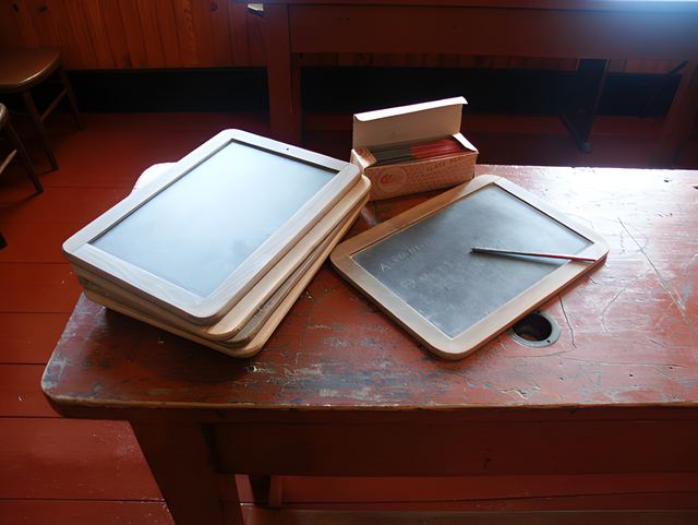 Slates on a school desk